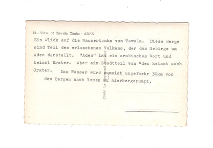 Ansichtskarte Aden / Tawala Tanks / Jemen