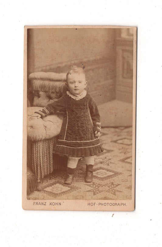 Fotografie Niedlicher kleiner Junge - Zerbst 1870er / CDV M1-23