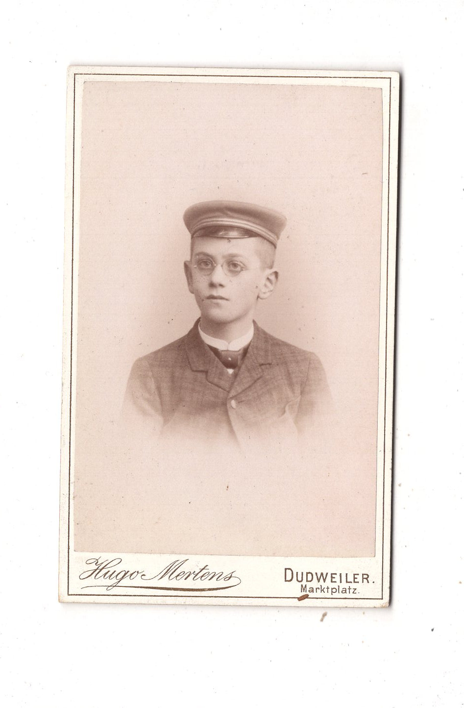 Fotografie Feiner Junge / Schüler - Dudweiler um 1890 / CDV N1-06