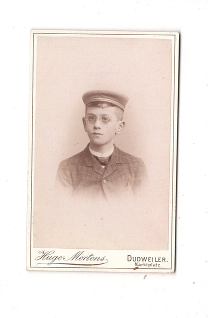 Fotografie Feiner Junge / Schüler - Dudweiler um 1890 / CDV N1-06