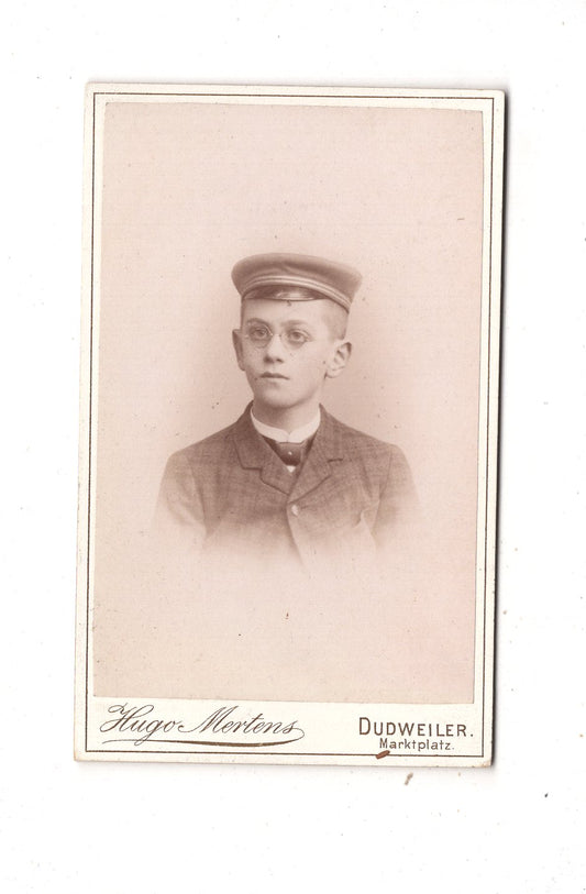 Fotografie Feiner Junge / Schüler - Dudweiler um 1890 / CDV N1-06