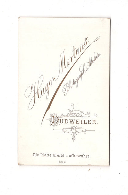 Fotografie Feiner Junge / Schüler - Dudweiler um 1890 / CDV N1-06