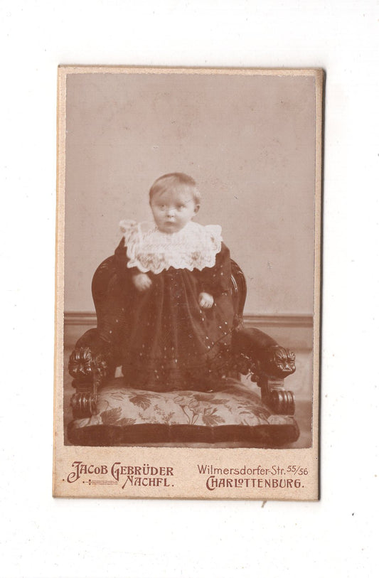 Fotografie Niedlicher kleiner Junge - Charlottenburg um 1900 / CDV M1-23