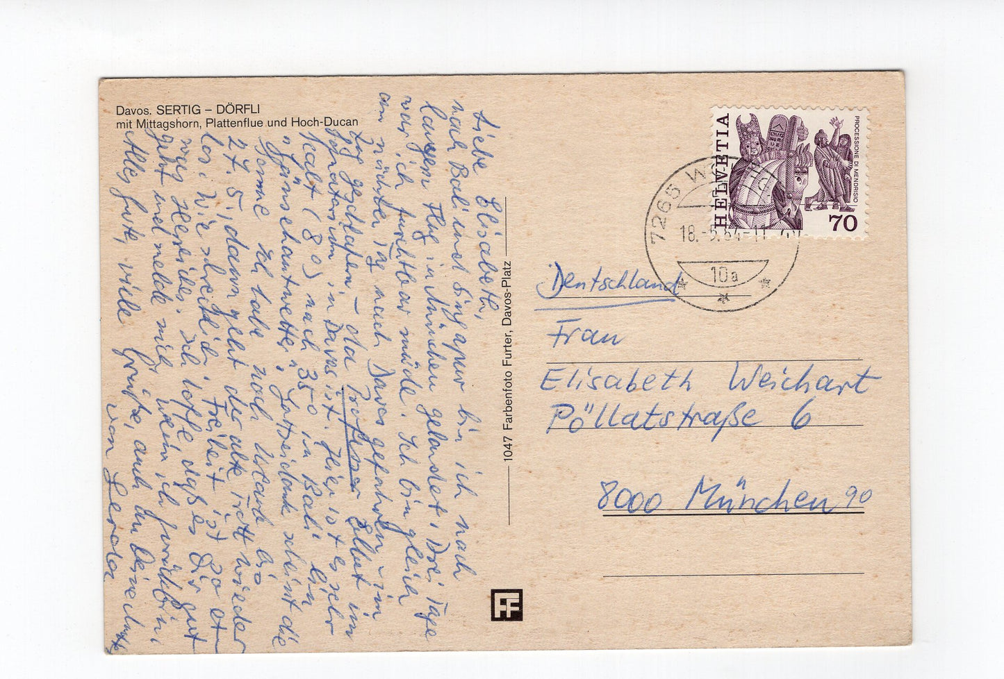 Ansichtskarte Davos / Sertig - Dörfli / Schweiz