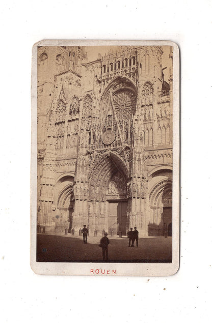 Fotografie Portal de la Cathedrale - Rouen / Frankreich 1870er