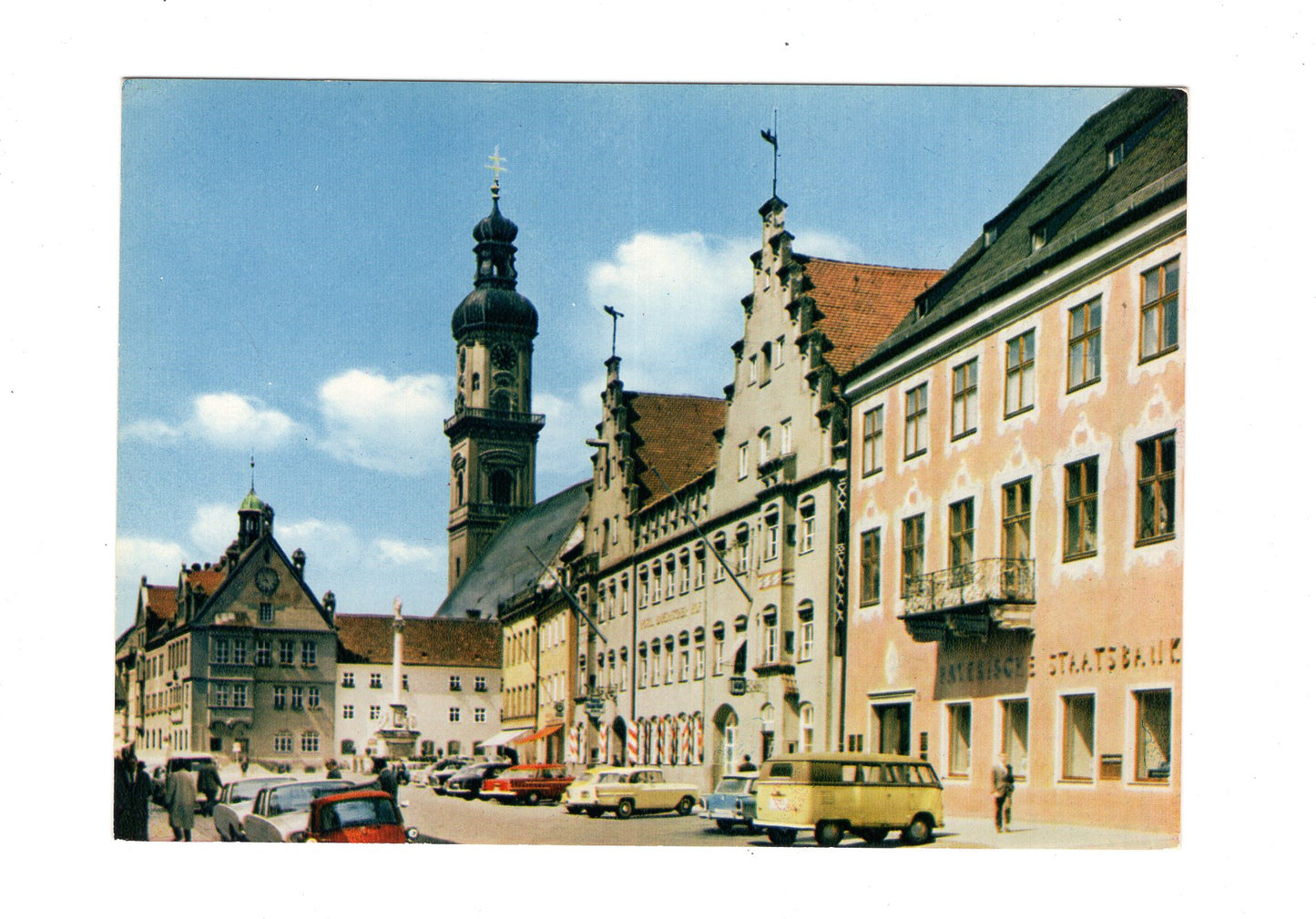 Ansichtskarte Freising an der Isar / Untere Hauptstraße mit Rathaus +++