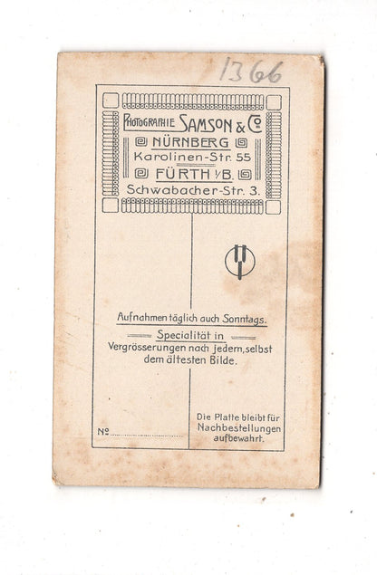 Fotografie Niedlicher kleiner Junge - Nürnberg / Fürth 1890er