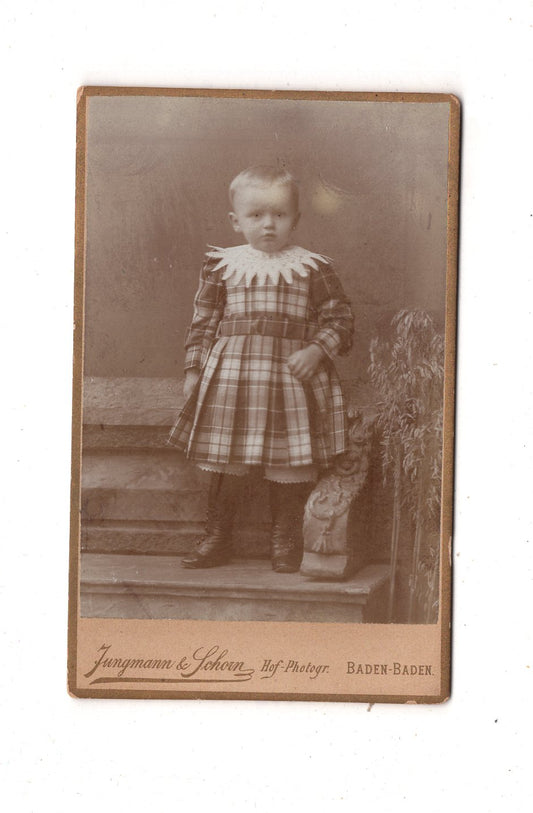 Fotografie Niedlicher kleiner Junge - Baden-Baden um 1890 / CDV M1-23