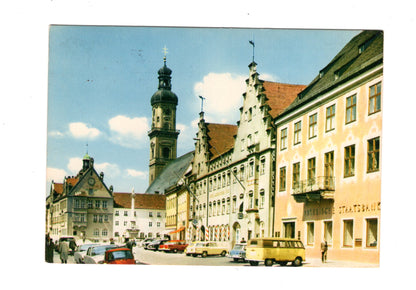 Ansichtskarte Freising an der Isar / Untere Hauptstraße mit Rathaus +++