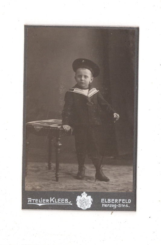 Fotografie Niedlicher kleiner Junge - Elberfeld 1900er / CDV M1-23