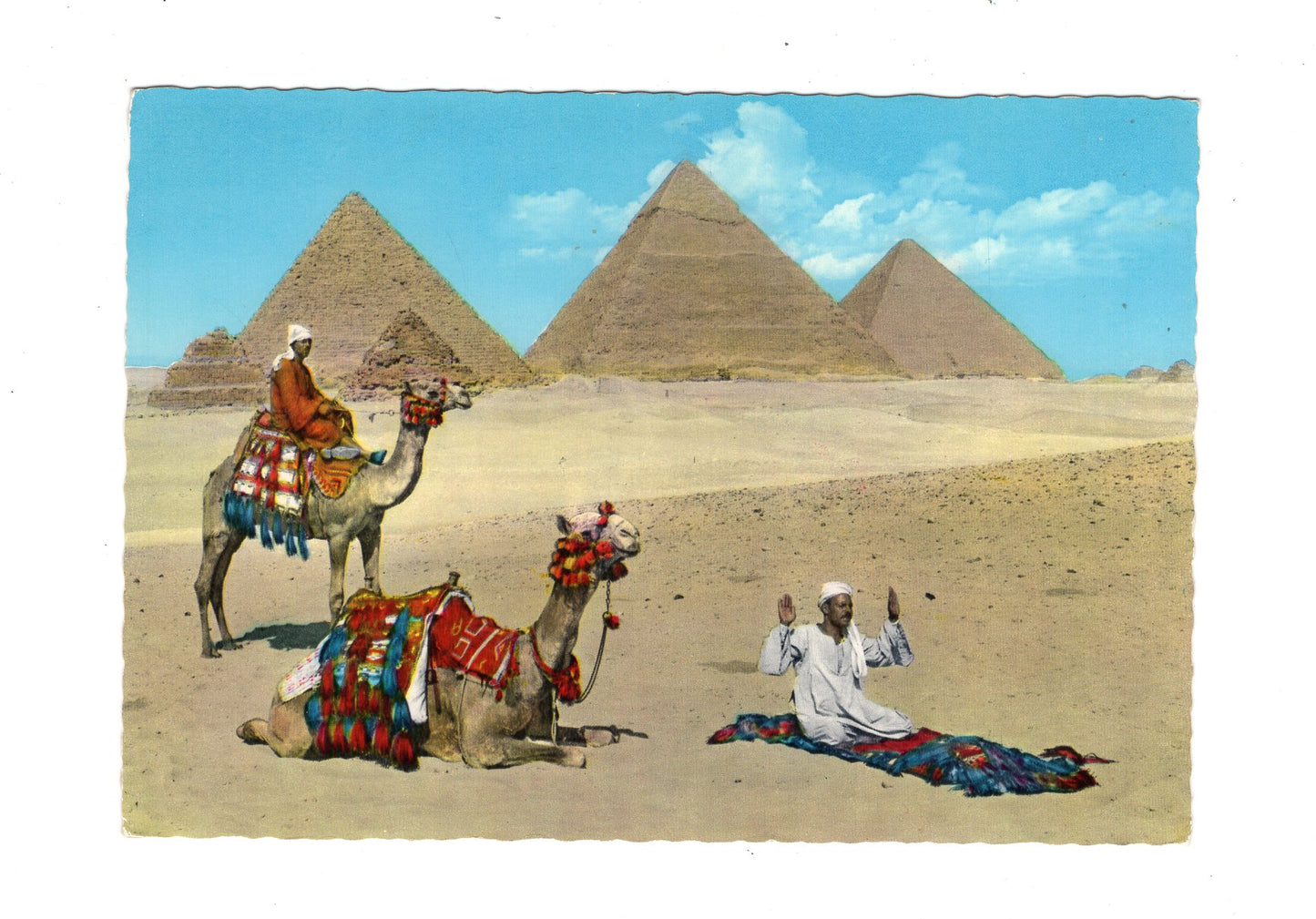 Ansichtskarte Gizeh / Gebet bei den Pyramiden / Ägypten