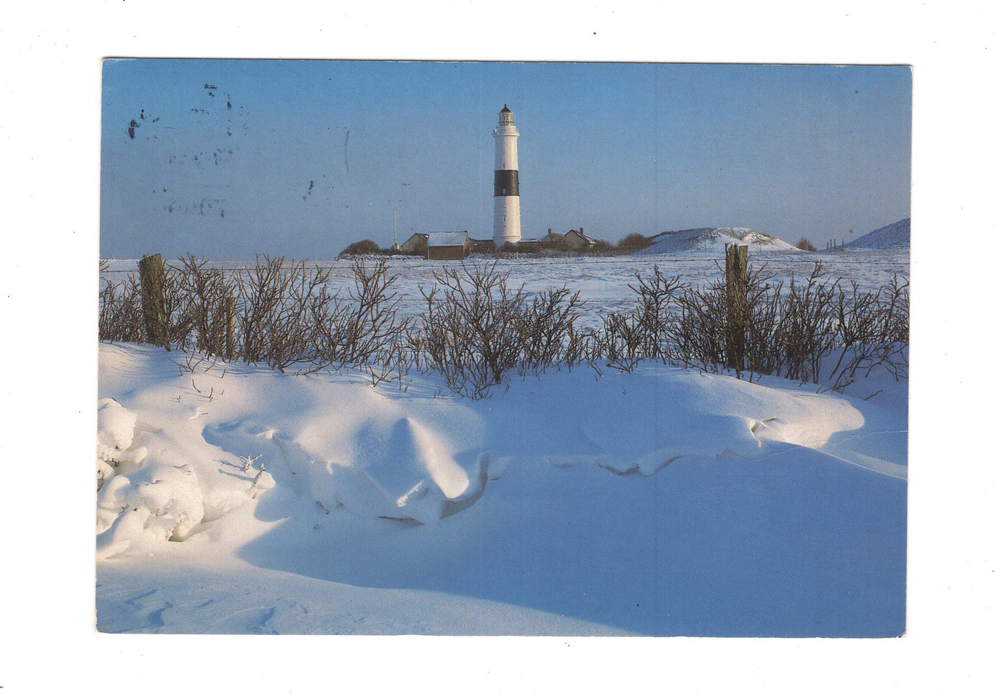 Ansichtskarte Winterstimmung auf Sylt / Leuchtturm in Kampen