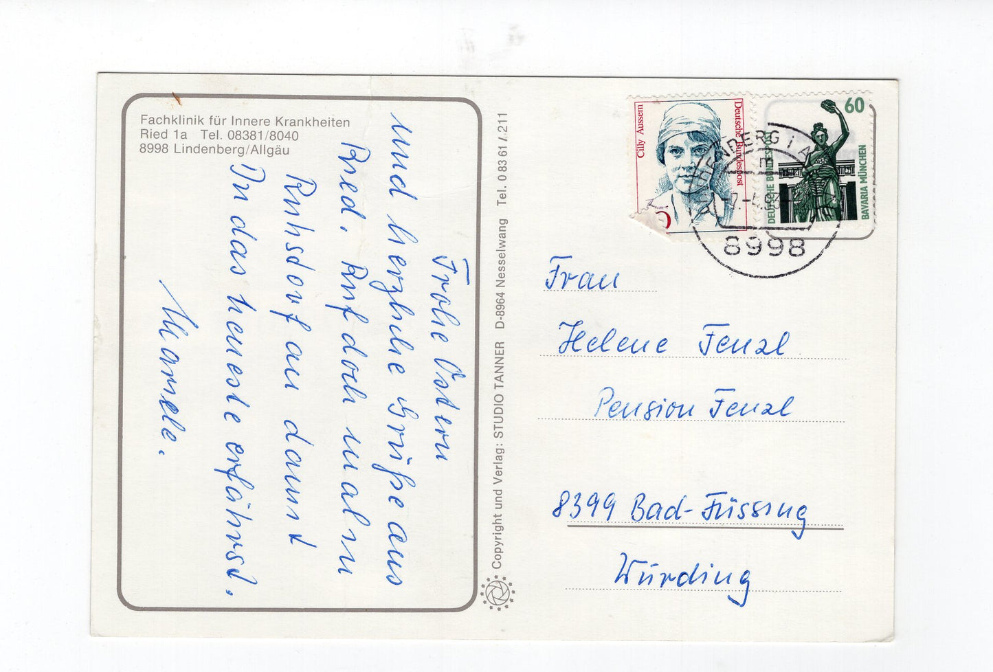 Ansichtskarte Lindenberg / Allgäu / Fachklinik Ried