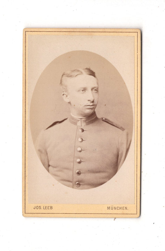 Fotografie Soldat mit Widmung - München 1880 / CDV M1-03