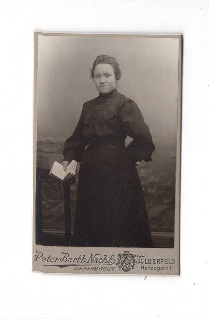 Fotografie Feines junges Mädchen - Elberfeld 1900er / CDV E1-35