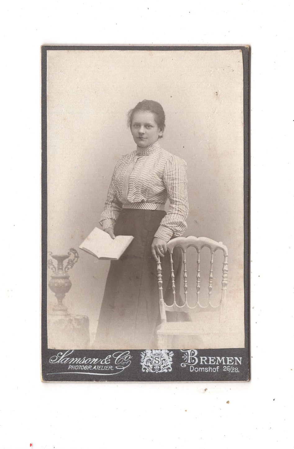 Fotografie Feine Dame mit Widmung - Bremen 1900er
