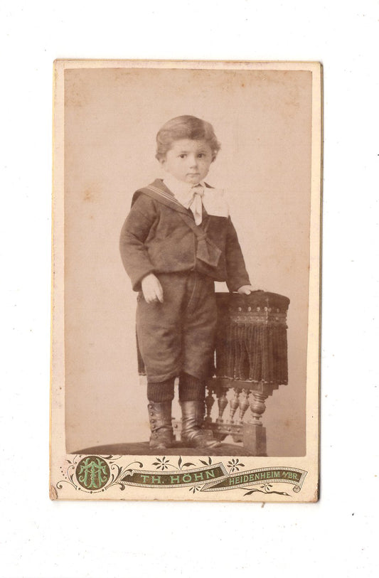 Fotografie Niedlicher kleiner Junge - Heidenheim 1896/97 / CDV M1-23