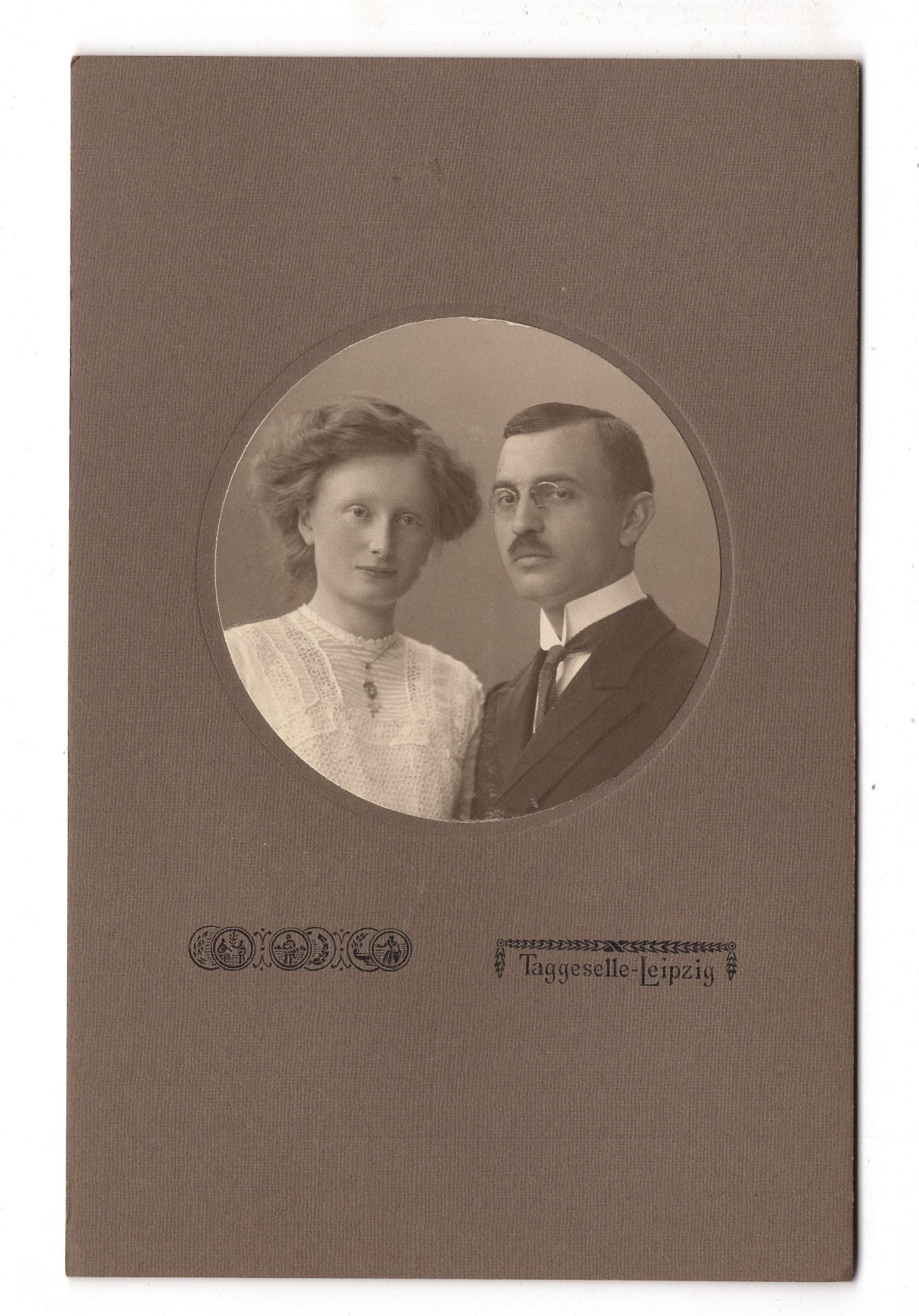 Fotografie Feines Paar mit Widmung - Leipzig 1914 / CAB X-33