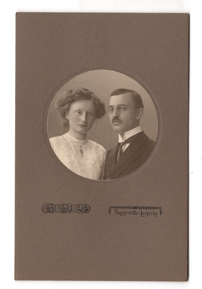 Fotografie Feines Paar mit Widmung - Leipzig 1914 / CAB X-33
