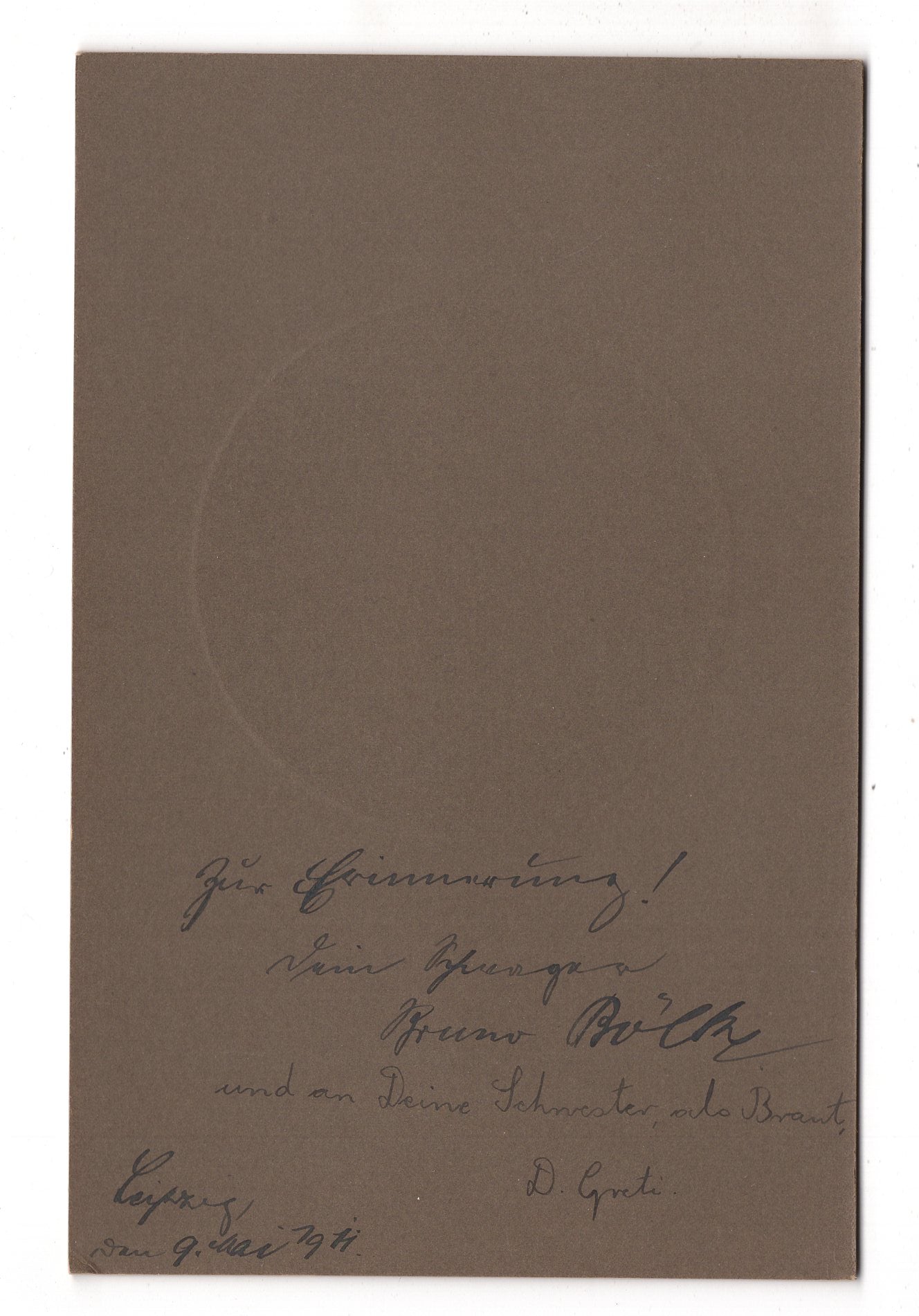 Fotografie Feines Paar mit Widmung - Leipzig 1914 / CAB X-33