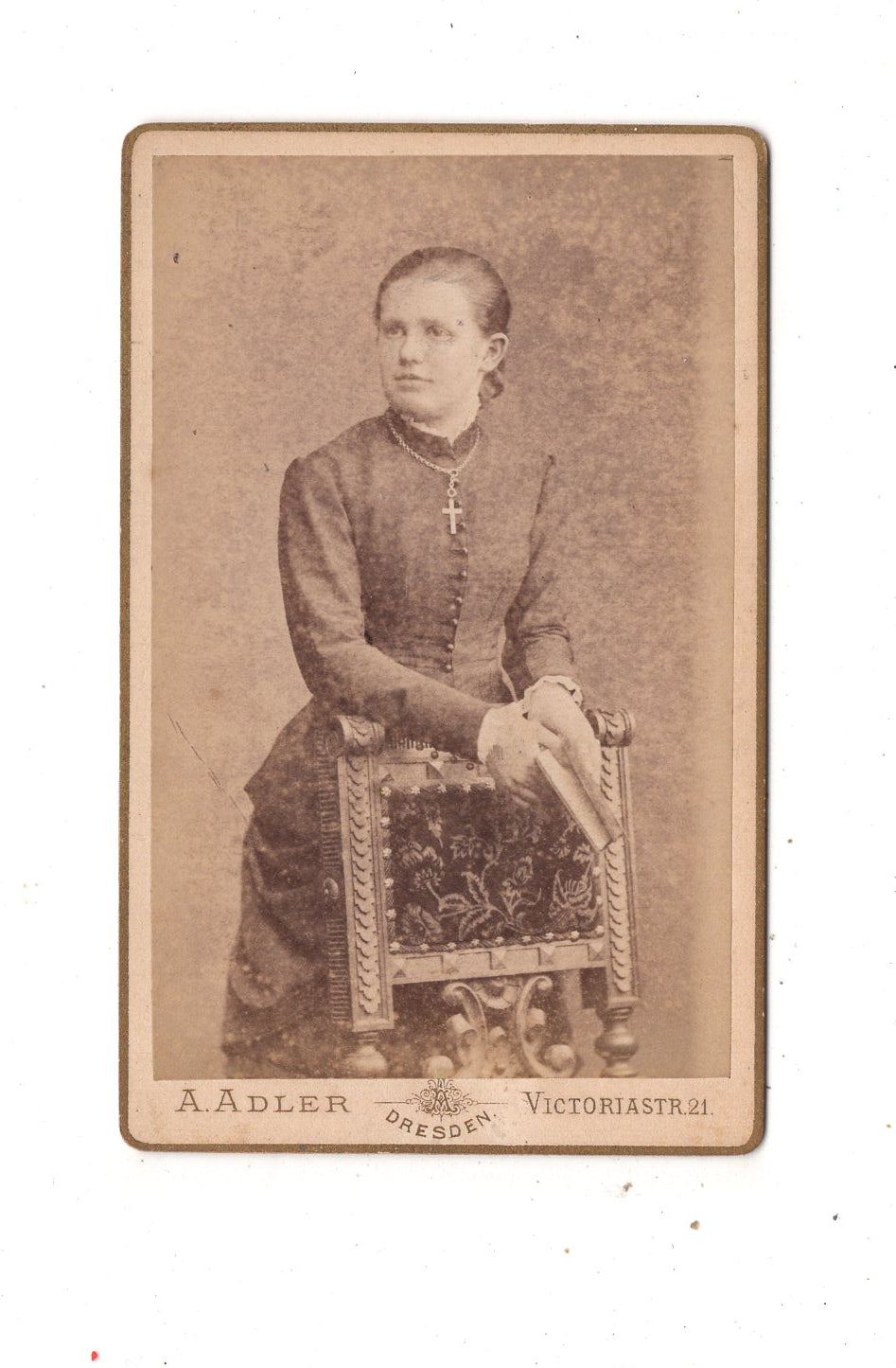 Fotografie Feine Dame mit Widmung - Dresden 1883