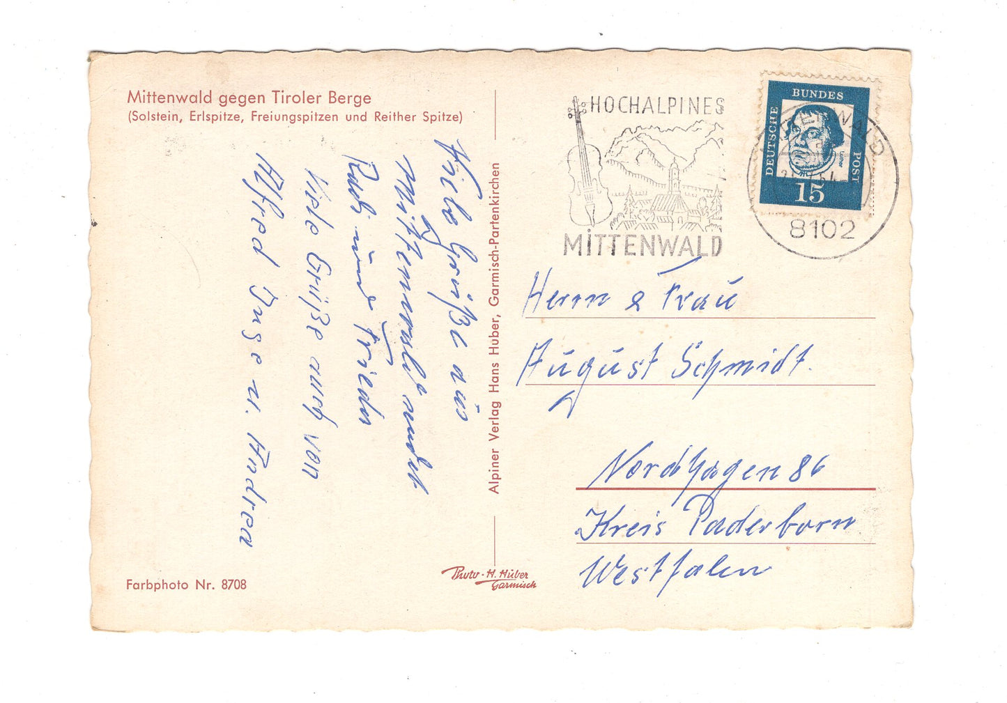 Ansichtskarte Mittenwald gegen Tiroler Berge  / G1-56