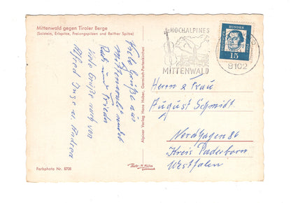 Ansichtskarte Mittenwald gegen Tiroler Berge  / G1-56