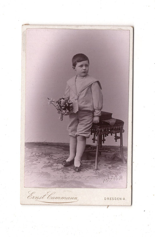 Fotografie Niedlicher kleiner Junge - Dresden 1896 / CDV M1-23