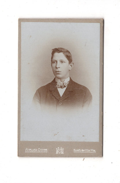 Fotografie Feiner Junge - Berlin 1890er / CDV N1-06