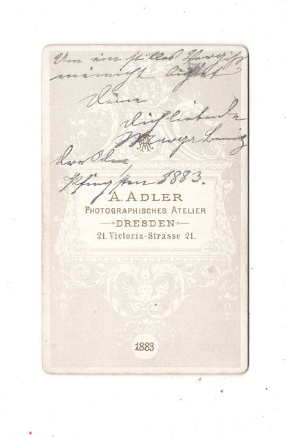 Fotografie Feine Dame mit Widmung - Dresden 1883