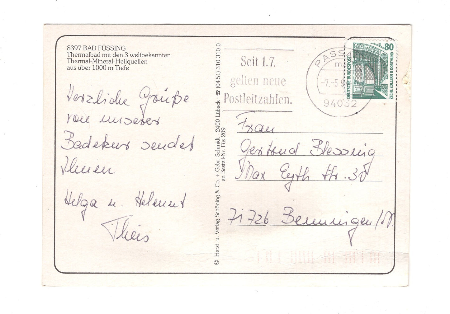 Ansichtskarte Bad Füssing / Niederbayern