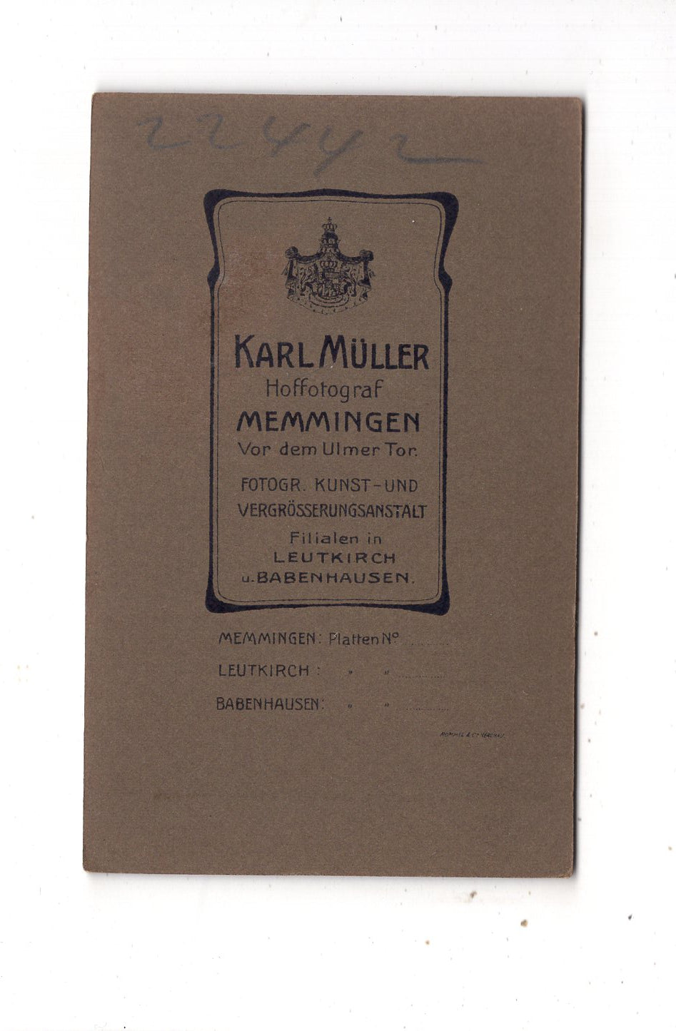 Fotografie Feine Dame - Memmingen um 1910