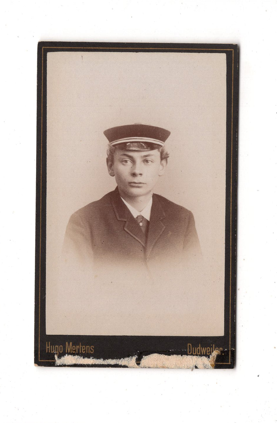 Fotografie Feiner Junge / Schüler - Dudweiler 1880er / CDV N1-06