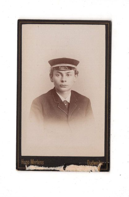 Fotografie Feiner Junge / Schüler - Dudweiler 1880er / CDV N1-06