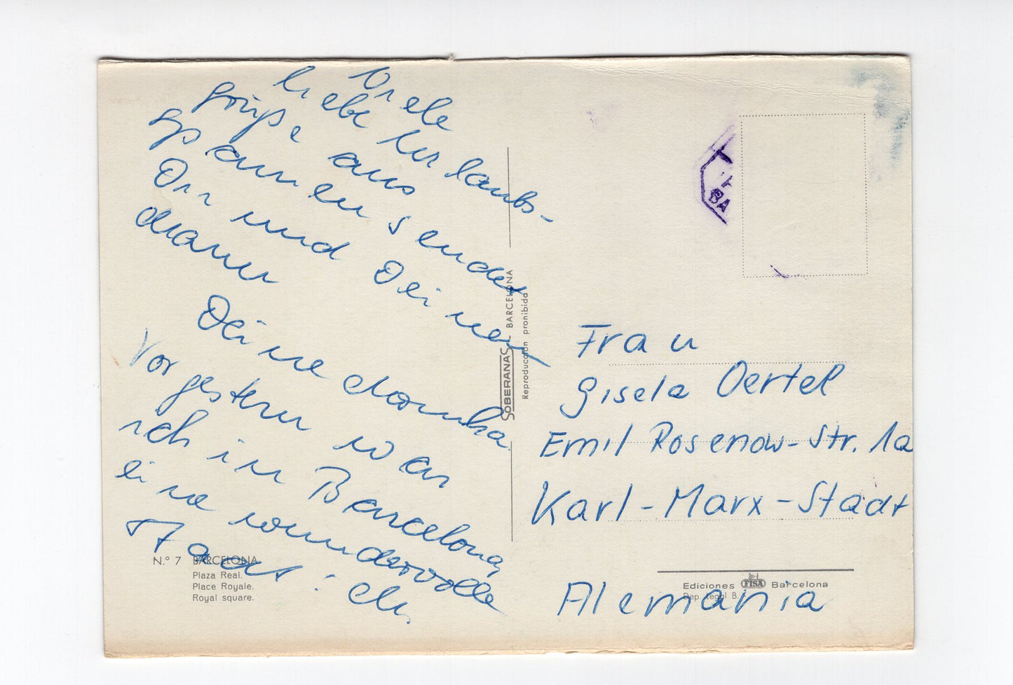 Ansichtskarte Barcelona / Plaza Real / Spanien