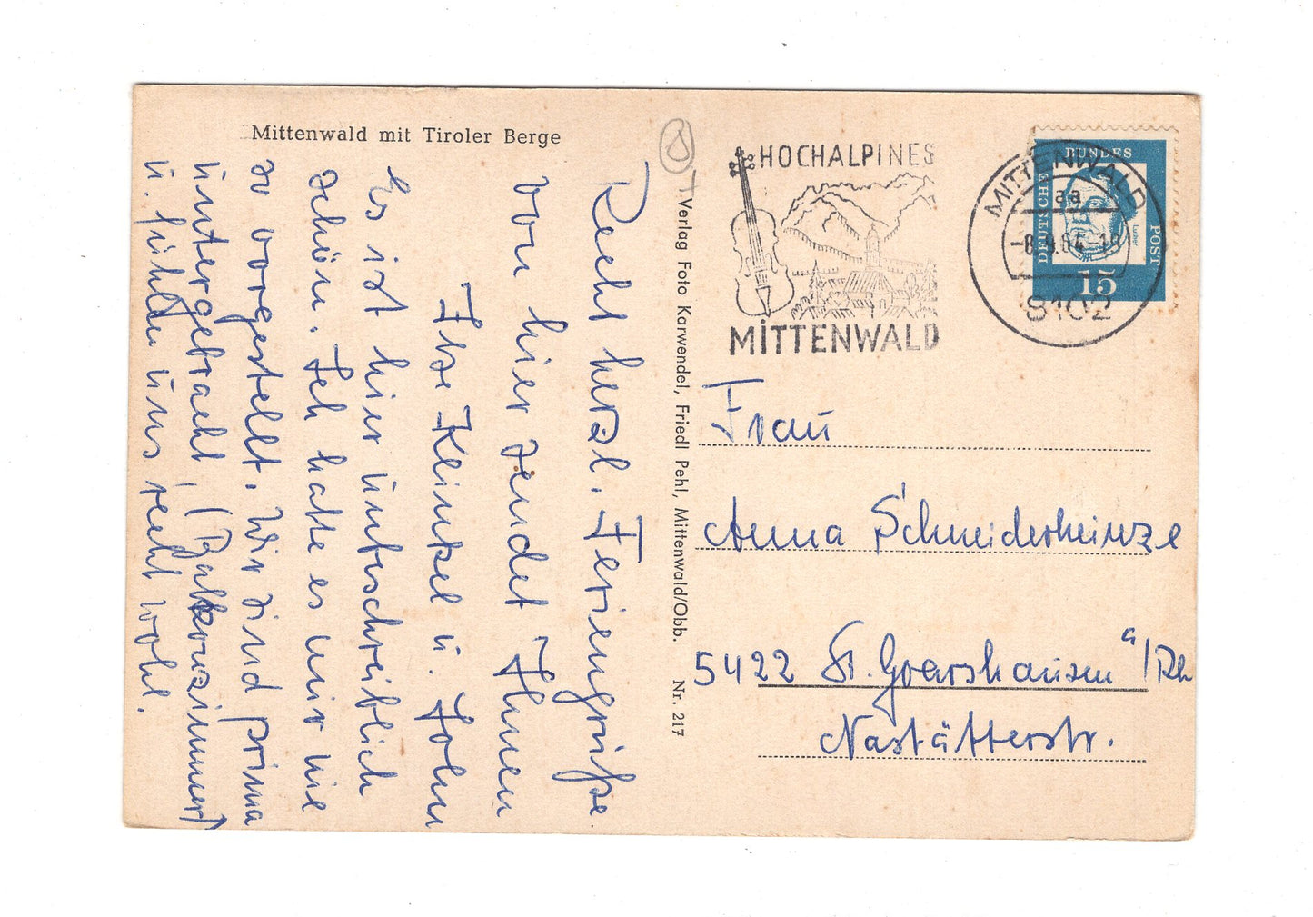 Ansichtskarte Mittenwald mit Tiroler Berge  / G1-56