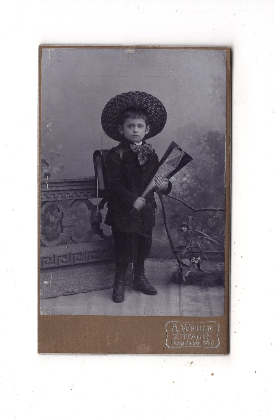 Fotografie Niedlicher kleiner Junge / 1. Schultag - Zittau 1900er