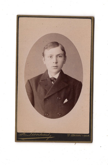 Fotografie Feiner Junge - St. Johann an der Saar 1880er / CDV N1-06