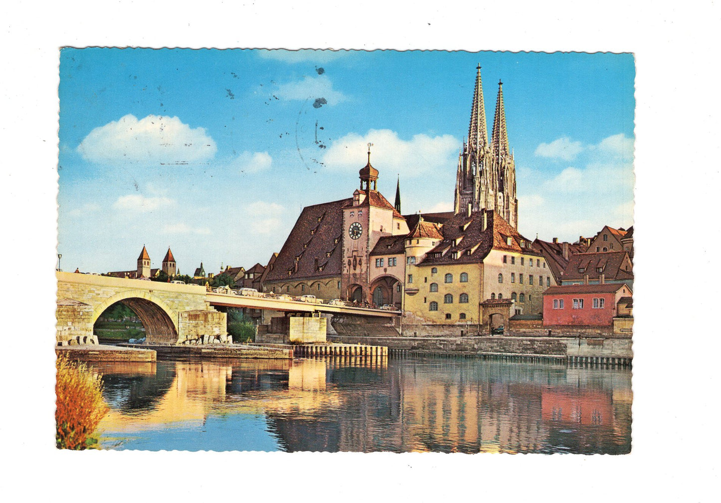 Ansichtskarte Regensburg / Donaupartie mit Blick zum Dom / H1-69
