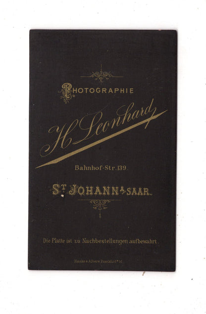 Fotografie Feiner Junge - St. Johann an der Saar 1880er / CDV N1-06