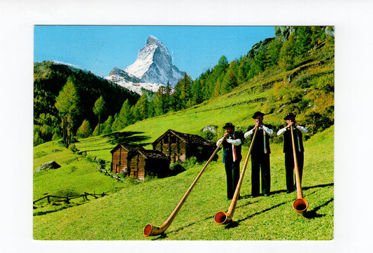 Ansichtskarte Zermatt / Alphornbläser / Schweiz