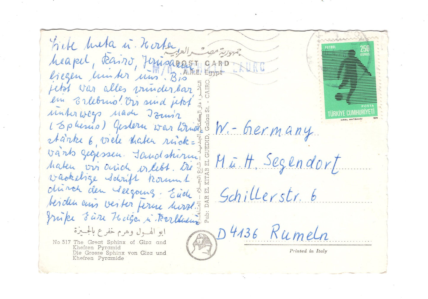 Ansichtskarte Gizeh / Sphinx und Khefren Pyramide / Ägypten