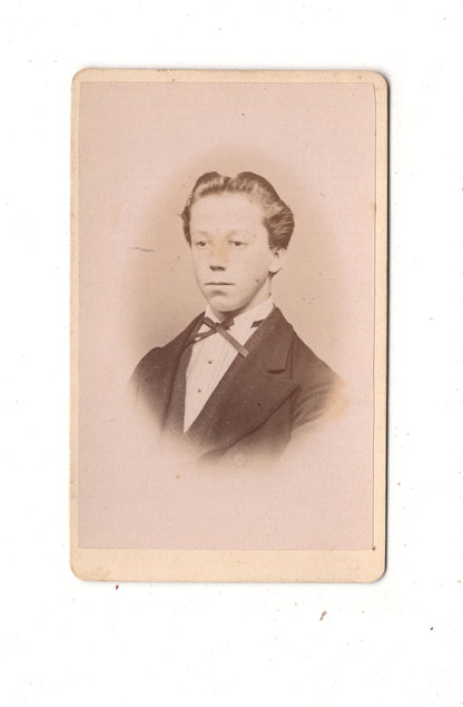 Fotografie Feiner Junge - Olbernhau um 1870 / CDV N1-06