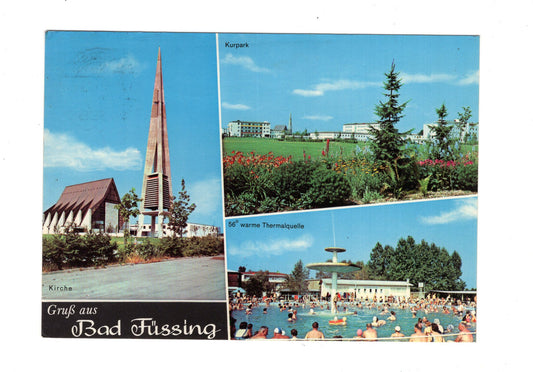 Ansichtskarte Bad Füssing / Niederbayern / Kirche / Kurpark +++