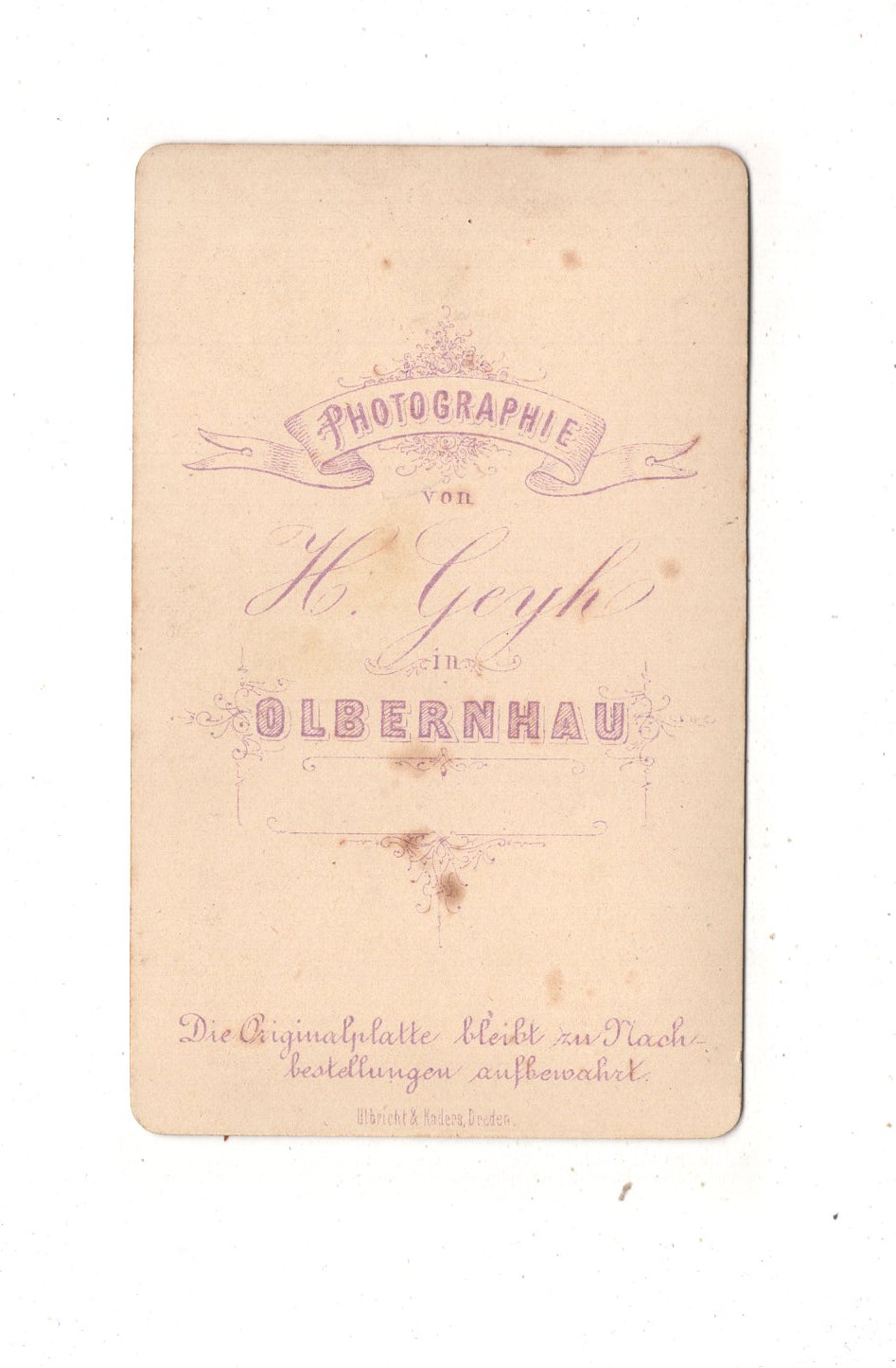 Fotografie Feiner Junge - Olbernhau um 1870 / CDV N1-06