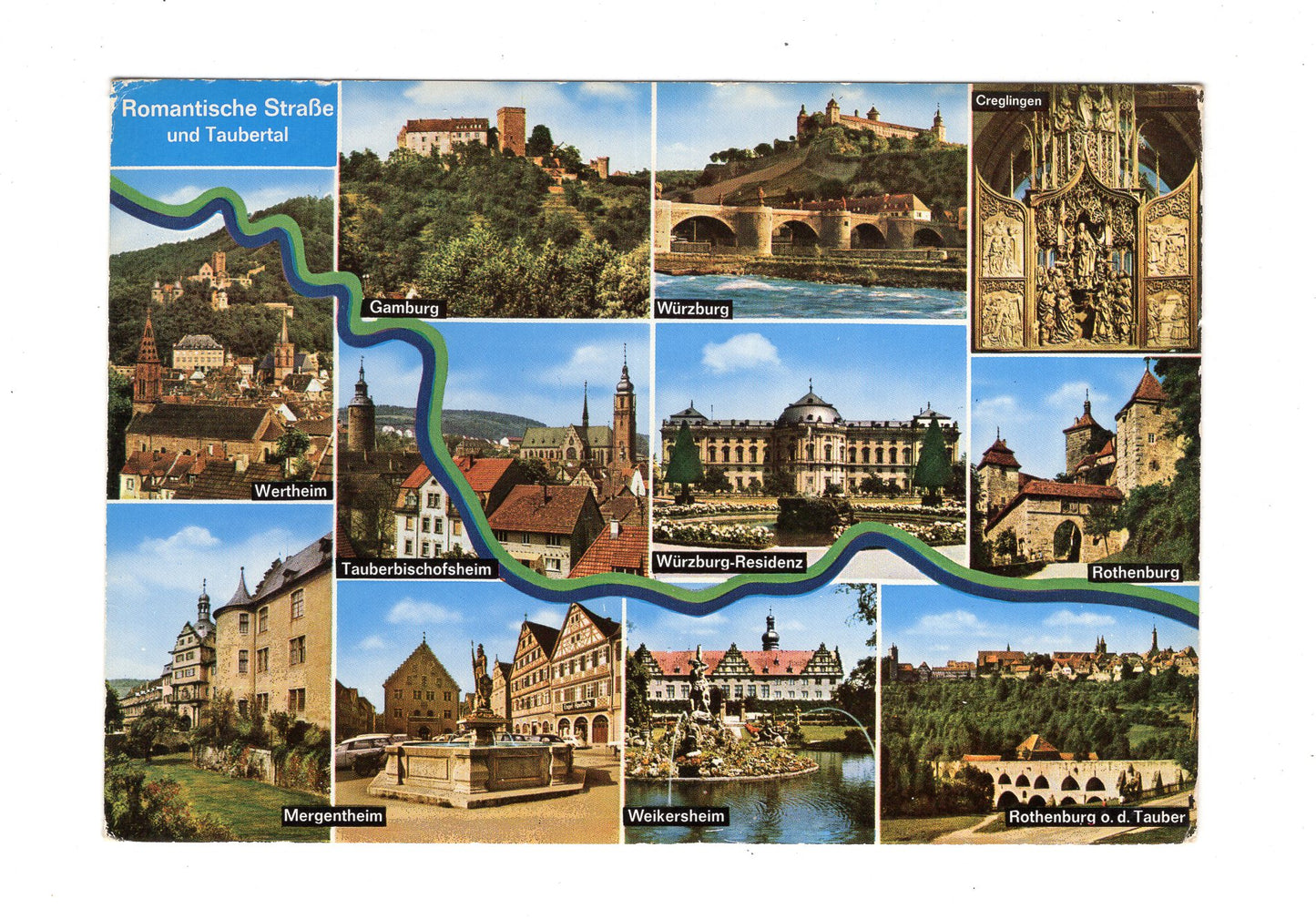 Ansichtskarte Romantische Straße und Taubertal / Würzburg +++