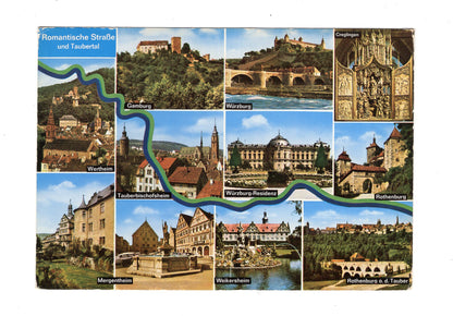 Ansichtskarte Romantische Straße und Taubertal / Würzburg +++