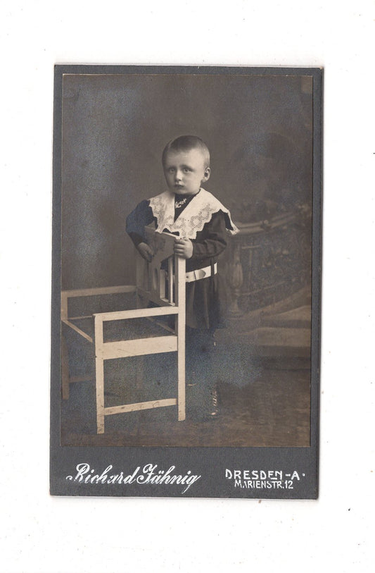 Fotografie Niedlicher kleiner Junge - Dresden 1910er / CDV M1-23