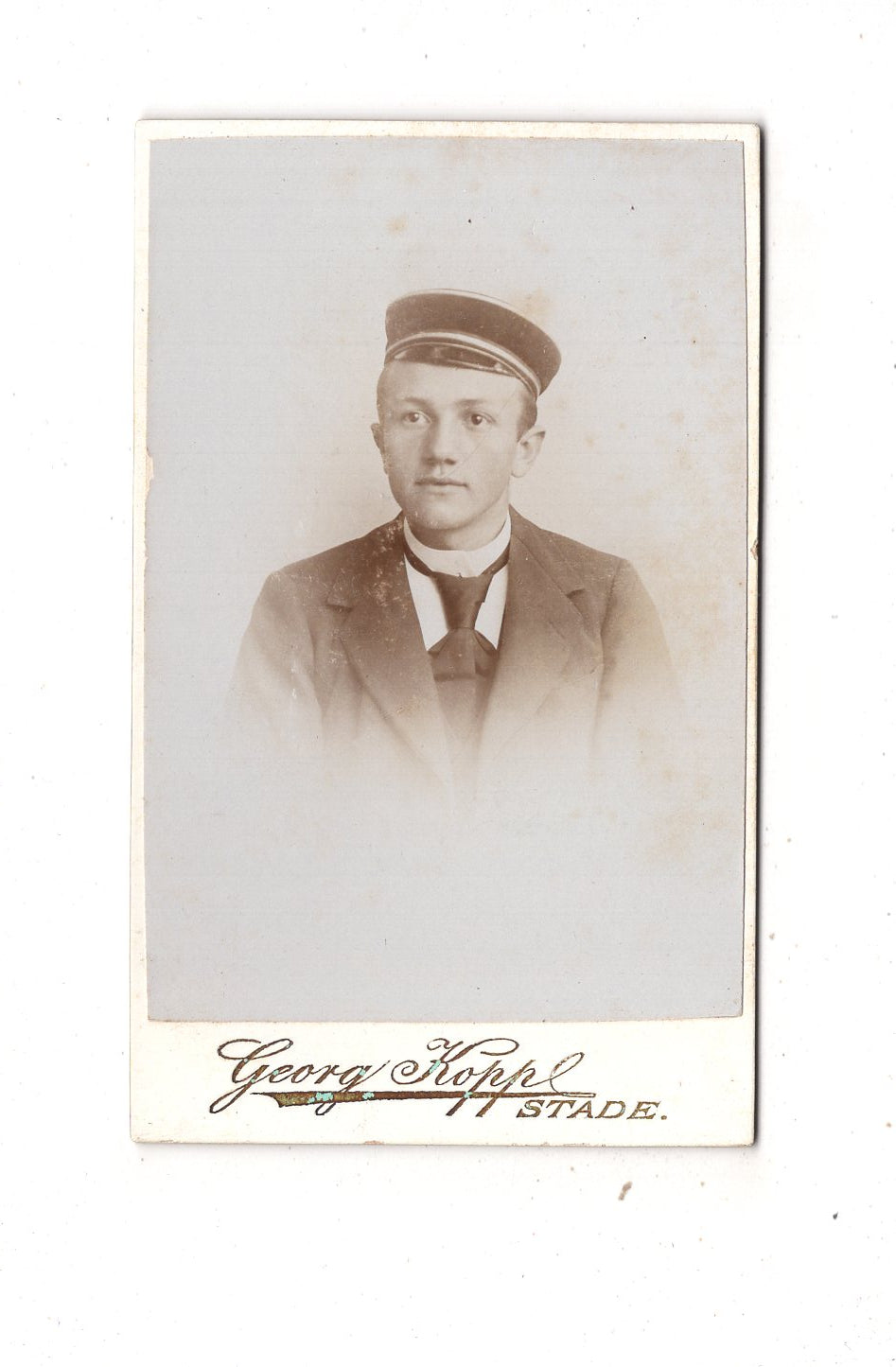 Fotografie Feiner Junge / Schüler - Stade 1890er / CDV N1-06