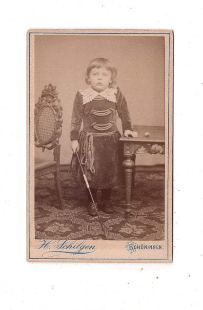 Fotografie Niedliches kleines Kind - Schöningen um 1890